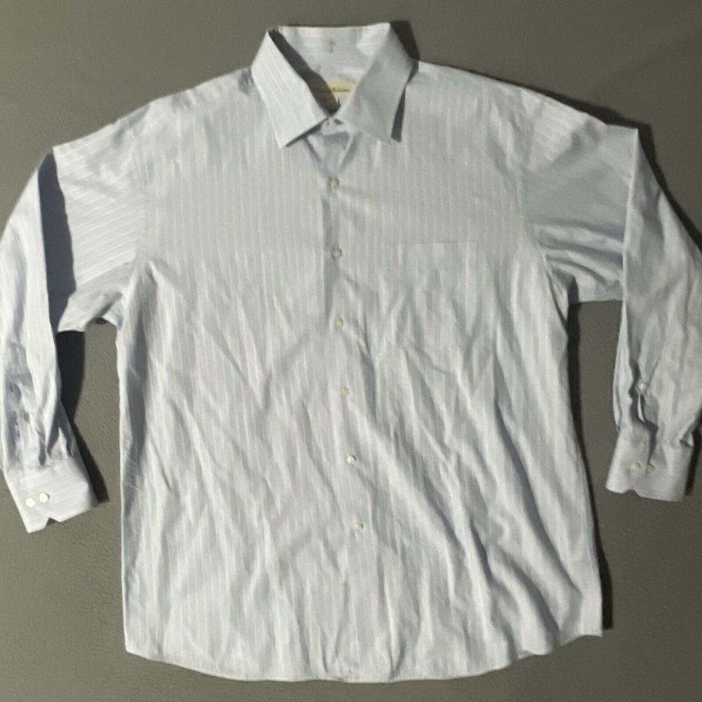 Tommy Bahama Shirt Mens Large Blue Striped Button Up Long Sleeve NWOT